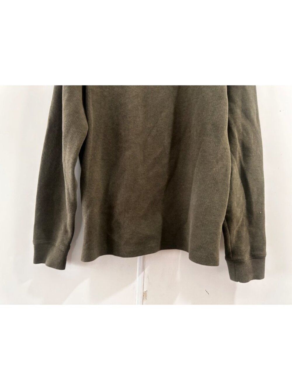 Ralph Lauren Mesh Knit Cotton Quarter Zip Sweater Mens Small Olive Green Perppy - Picture 14 of 14